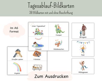 Daily routine picture cards for nursery/childminding/kindergarten