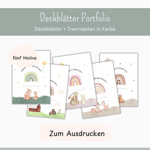 Portfolio cover sheets+divider pages for crèche/child day care/kindergarten