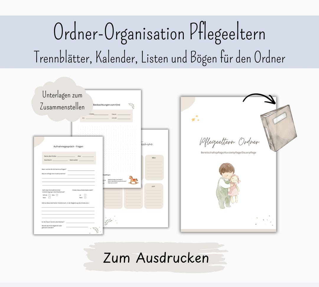 Foster Parent Folder | Dividers and Sheets | Organization of Emergency ...