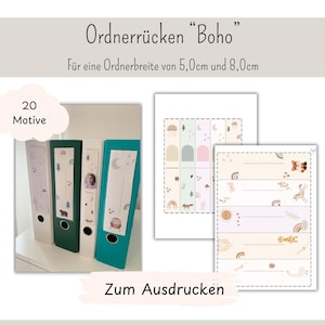 Ordnerrücken für Krippe/Kindertagespflege/Kindergarten/privaten Gebrauch im Boho-Stil