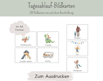 Daily routine picture cards for nursery/childminding/kindergarten
