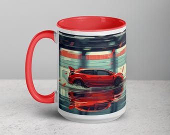 Rot BMW Civic Type R FK8 Kaffeetasse Geschenk für Auto-Liebhaber mit Farbe im Inneren