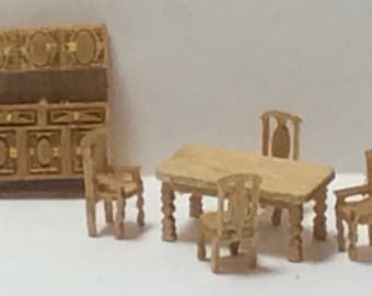 1:144th Inch Scale Furniture Kits Country Style Dining Room