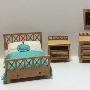 1:48 Quarter Inch Scale Modern Bedroom Furniture Kit