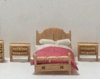 Meubelsets op schaal 1: 144 inch slaapkamer in landelijke stijl