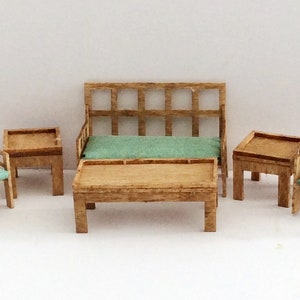 1:48 Quarter Inch Scale Modern Living Room Furniture Kit