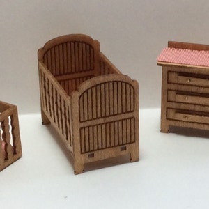 1:48 Quarter Inch Scale Country Style Nursery Furniture Kit