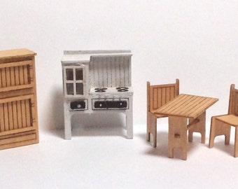 1:48 Quarter Inch Scale Country Style Kitchen Furniture Kit