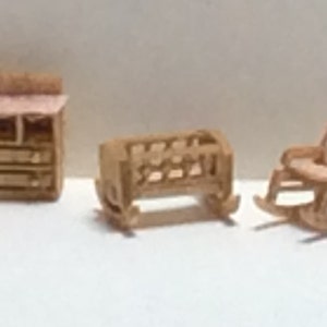 1:144th Inch Scale Furniture Kits Traditional Style Nursery