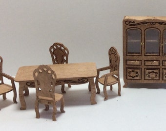 Kit de table victorienne miniature pour maison de poupée - Échelle 1:12 - France Kit de table victorienne miniature pour maison de poupée - Échelle 1:12 - France
