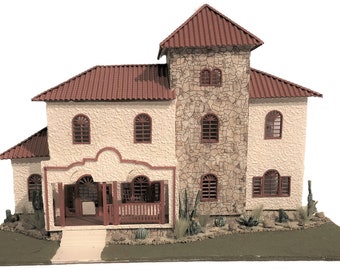 1:48 New Complete Kit – Quarter Inch Scale Southwestern Style House Kit