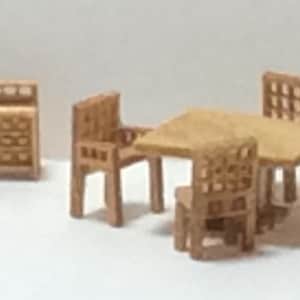 1:144th Inch Scale Furniture Kits Modern Style Dining Room