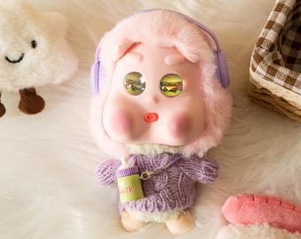 Peluche interactivo PuffPuff Face, cara de silicona blanda, ojos LED y compañero de escritorio