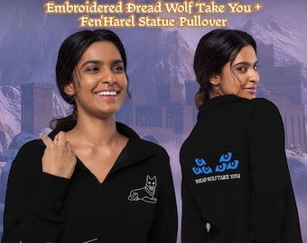 Embroidered Dragon Age Dread Wolf Take You + Fen'Harel Statue Pullover