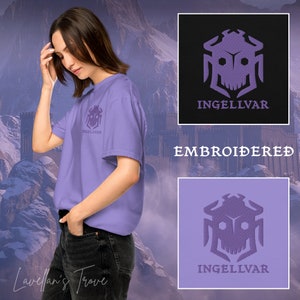 Camiseta bordada de Dragon Age: The Veilguard con The Mourn Watch + Ingellvar