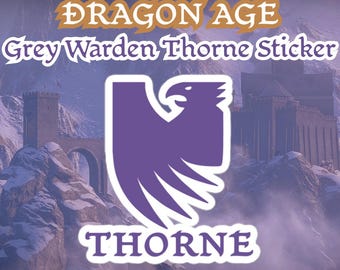 Dragon Age: The Veilguard Grey Warden + Thorne Purple & White Sticker