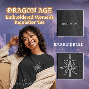 Embroidered Women&#39;s Dragon Age Inquisition + Inquisitor Relaxed Tee