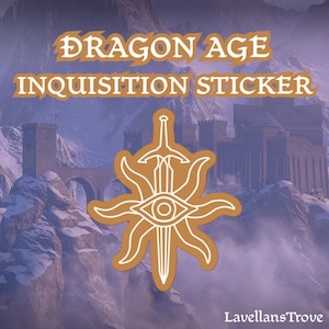 Dragon Age Inquisition Sigil Gold and White Sticker