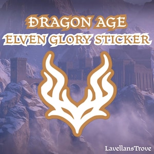 Dragon Age Elven Glory Gold & White Sticker
