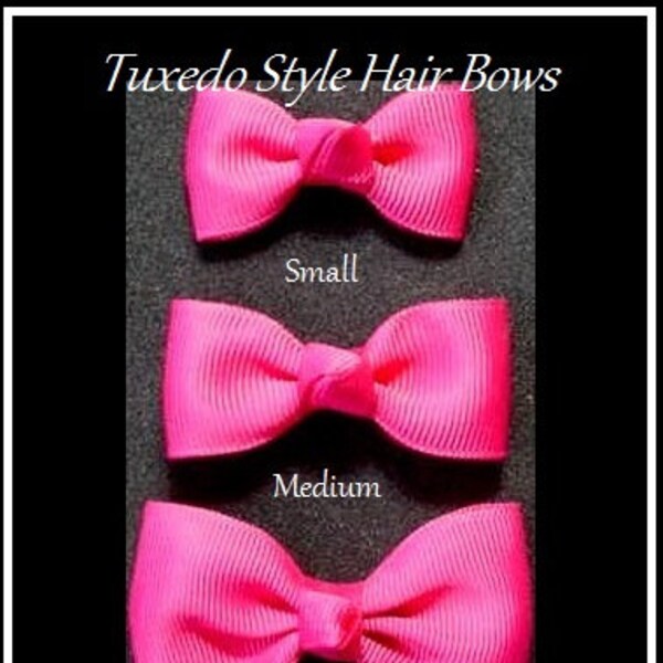 BOWTIE Hair bows, Tuxedo style hair bows, hair bows for toddlers, Small to extra large classic hair bows,