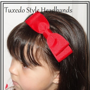Back to school headband, Preppy Hair Accessories for Uniforms, CLASSIC HEADBAND with Hair bow, Tuxedo style hair bows, over 70 color&#39;s