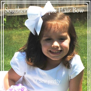 Extra Large 6 Inch Boutique Bow,  Hair Bow, 2.25 Inch Ribbon, Girls Big Bow, Southern Style Bow, Ribbon Bow, 6&quot; Basic Bow