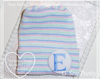 Monogrammed NEWBORN HAT, newborn hospital hat, newborn boy hat, infant hat, Boy baby gift, infant beanie, Initialed baby hospital hat,