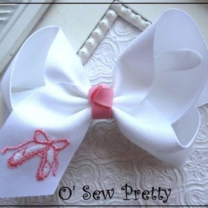 Ballet hair bow, Embroidered ballet Hair Bow, Ballerina Hair Bows, Ballerina Bows, ballet headband, Ballet Bows, Ballerina gifts