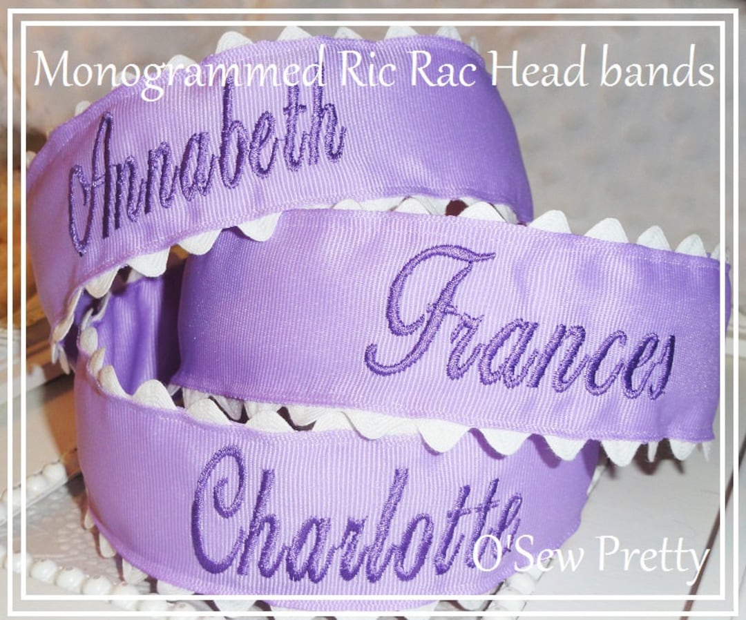 PERSONALIZED HEADBANDS, Monogrammed Headbands for Girls, Embroidered