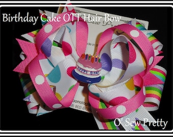 BIRTHDAY HAIR BOWS, Birthday party Hair Bows, Little girl's birthday hair accessory, Custom Birthday hair bows, Over the top Birthday Bows