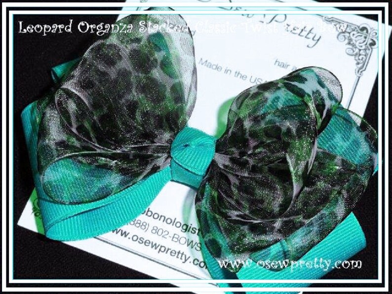 Everyday Hair Bows back to school hair bows Large Boutique Hair Bow Large boutique hair bows Leopard hair bow Organza Hair bows