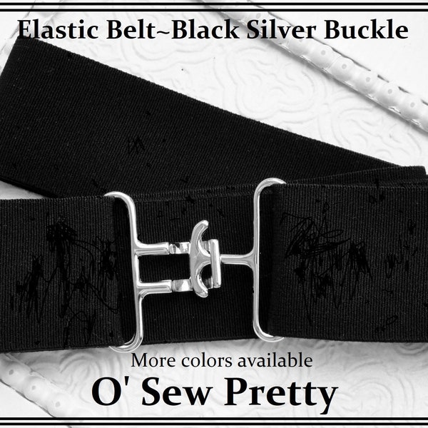 1.5 Inch Elastic Equestrian Belt, equestrian gifts, Elastic Equestrian Belt, Black Stretch Horseback Riding Belt with Surcingle Buckle