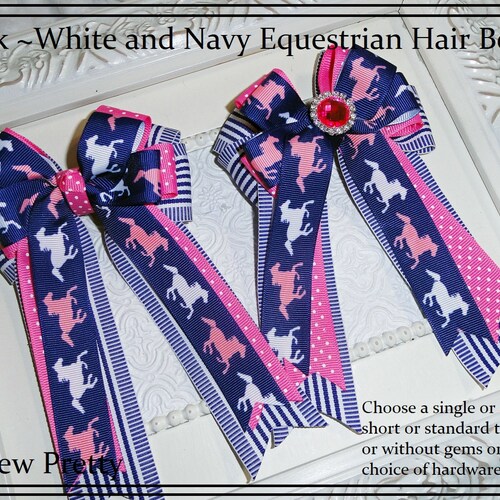 Pink and Silver Horse Show Bows Equestrian Show Bows Etsy