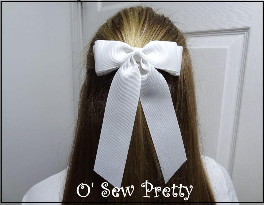 Coquette Hair Bow, Long Tail Ribbon, Custom Color - Etsy