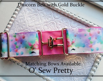 Equestrian Belt, pink and purple unicorn, adjustable Equestrian Belt,  Pink with white horse show belts , childs Horse show belts,