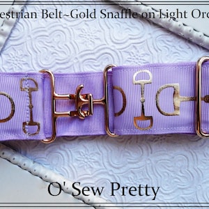 Equestrian Belt, GOLD FOIL Snaffle Bit Belt, Horseback rider belt, Horse show Belt, Gold Bits Surcingle Belt, Equestrian Gift,