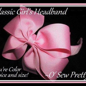 CLASSIC HEADBAND with a Hair bow for GIRLS, headbands with bows, Back to school headbands, ribbon wrapped headbands, made to match bows