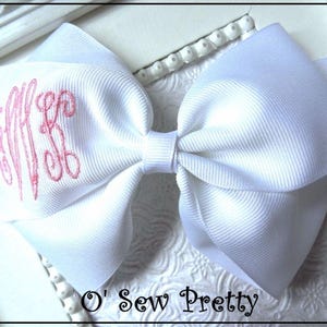 Personalized Monogrammed Hair Bow, Southern Big,Fancy Script, 7" across