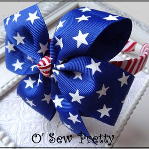 Patriotic Headbands for Girls, red white blue hair bow, 4th of July hair bow, Patriotic Hair bow for girls, red stripe hair bows, Flag Bows