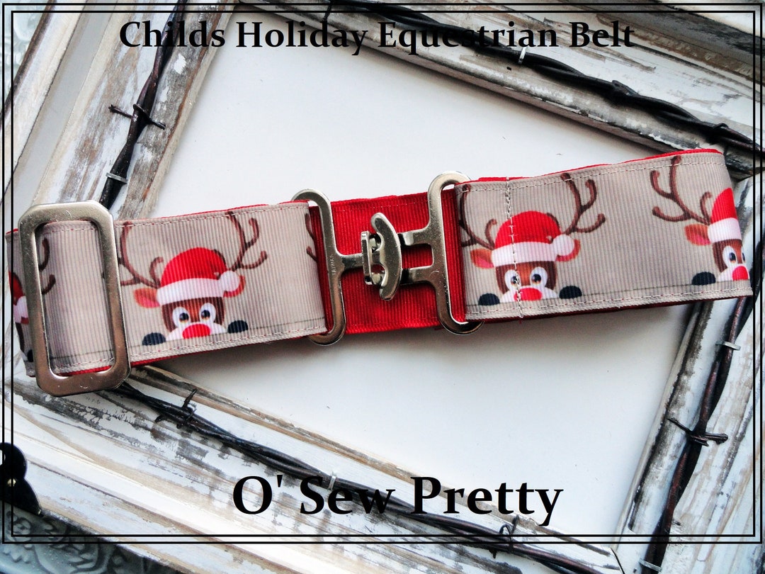 Equestrian Belt, Adjustable Equestrian Surcingle Belt, REINDEER , Childs Horse Show Belts