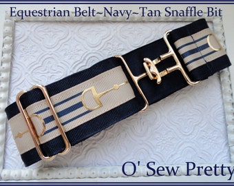Equestrian Belt - Snaffle Bit Belt - GOLD FOIL Snaffle Bit  display picture 1