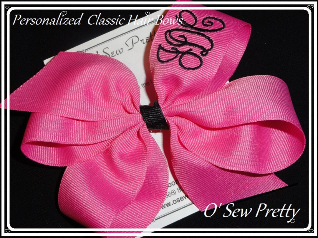 PERSONALIZED HAIR BOWS, Monogrammed Hair Bows, Initialed Hair Bows