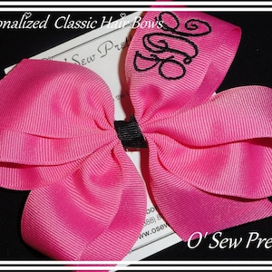 PERSONALIZED HAIR BOWS, Monogrammed hair bow, Personalized hair bows for girls, three letter monogram hair bow, Initials on a hair bow