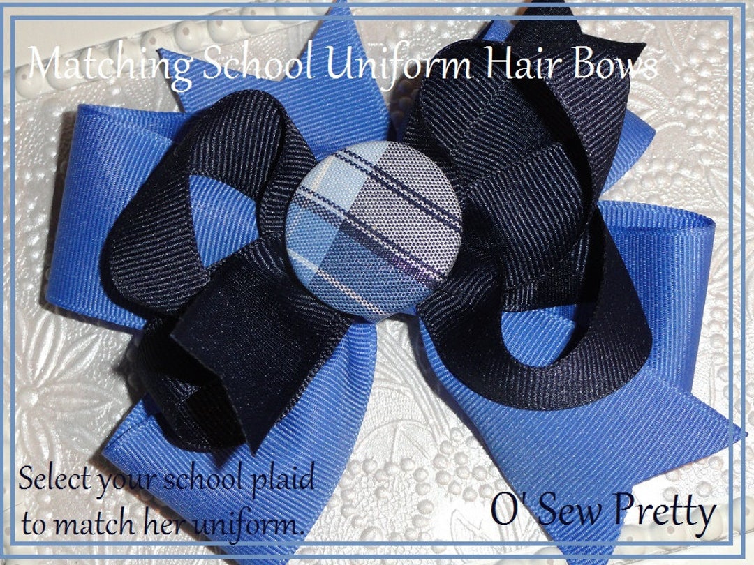 School Uniform Plaid Hair Bow Back to School Hair Bows First Etsy