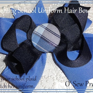 School Uniform Plaid hair bow, Back to school hair bows, First Day of School Hair bows, Kindergarden Hair bows, School uniform Hair bows,