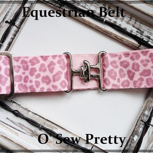 Pink Animal Print Equestrian Belt, Adjustable Horse Show Surcingle