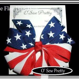 AMERICAN FLAG HAIR Bow, Fourth of July Hair bows, Patriotic Hair Bows, Nautical Hair Bows, Flags, Red white and Blue Hair Bows