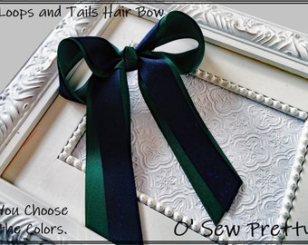Coquette Ribbon Hair Bow, Loops and Tails, Back to School