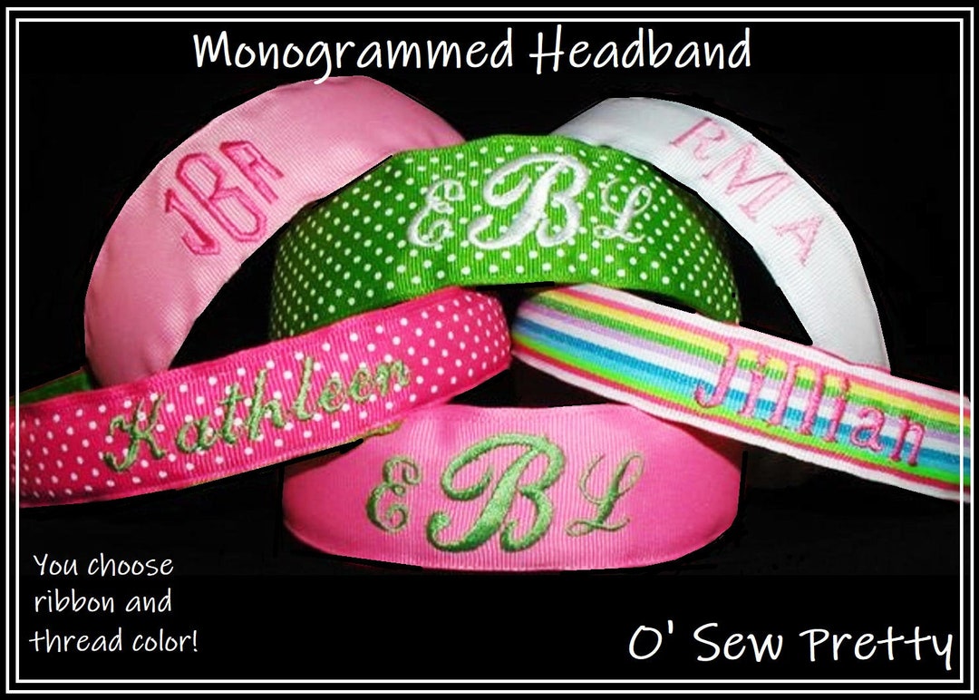 PERSONALIZED HEADBANDS, Monogrammed Headband, Initialed Headband