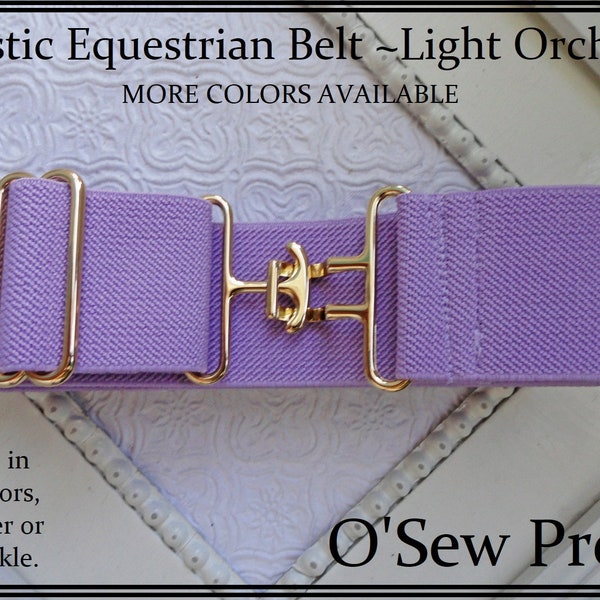 Elastic Equestrian Belt, 1.5" Solid Color Elastic Belt, Horseback Riding Belt with Surcingle Buckle, Equestrian gift, show ring belt,